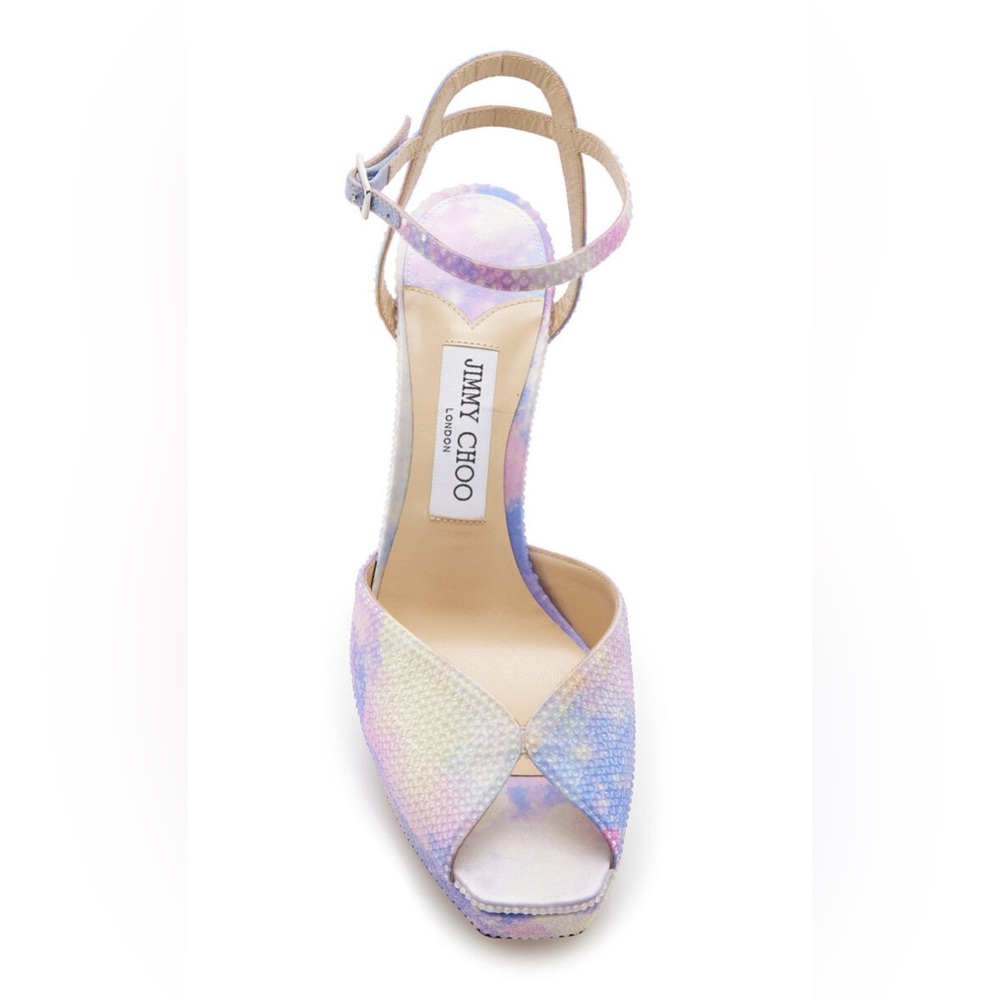 Jimmy Choo Sacaria Multicolor Crystal Platform Heels - Picture 7 of 16